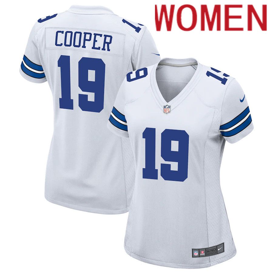 Women Dallas Cowboys #19 Amari Cooper Nike White Team Game NFL Jersey->women nfl jersey->Women Jersey
